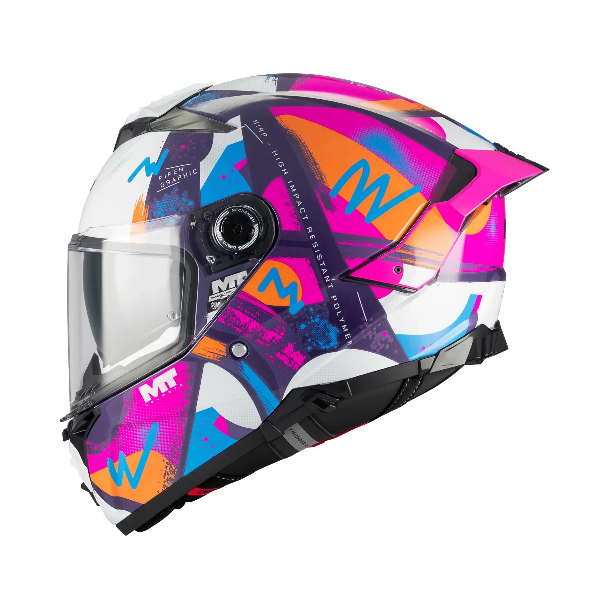 MT Helmets Thunder 4 R Pipen C8 Gloss Pink / White