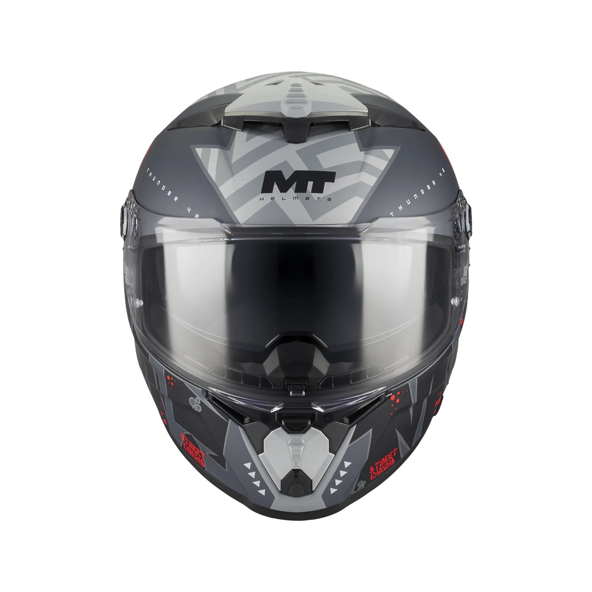 MT Helmets Thunder 4 R Canvas C5 Matt Black / Red