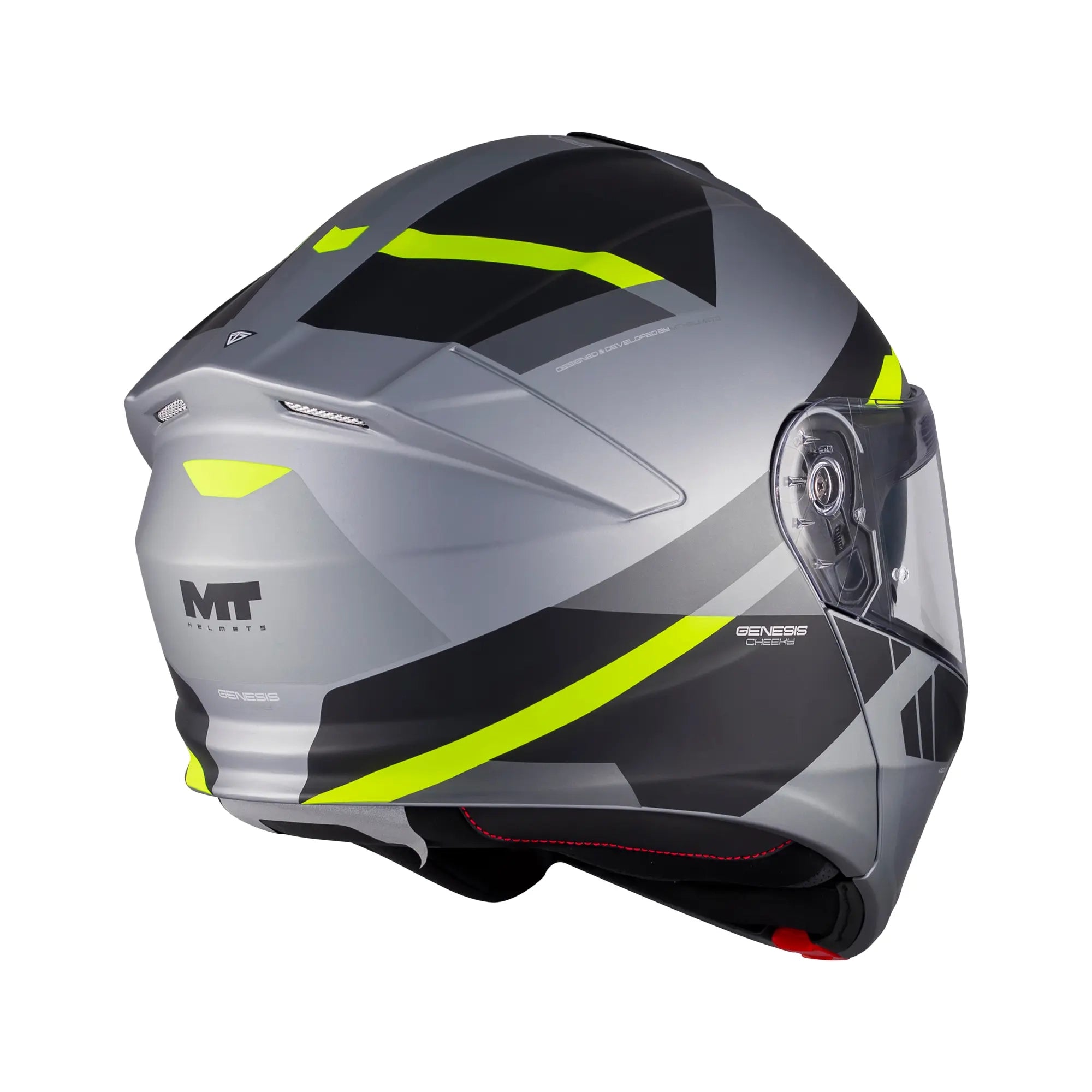 MT Helmets Genesis R Cheeky C3 Matt Grey / Fluo Yellow