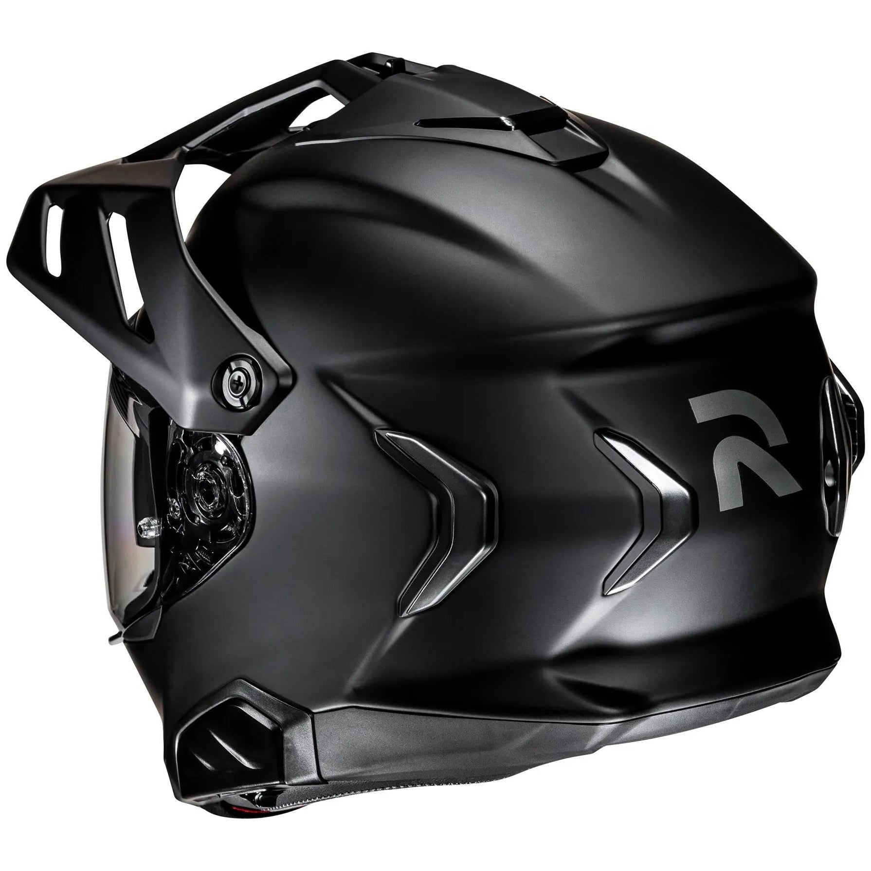 HJC RPHA 60 Adventure Matt Black, alternate adventure motorcycle helmet angle on white background
