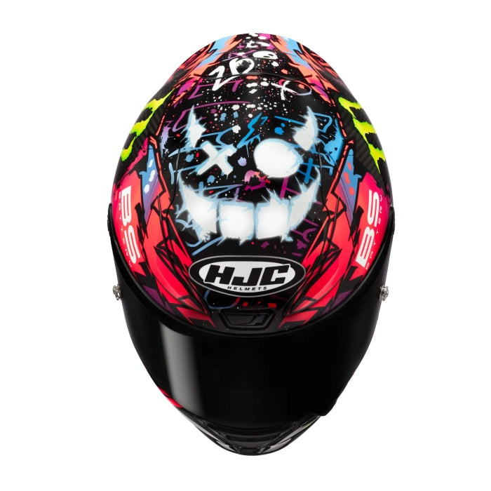 HJC RPHA 1 V2 Carbon Funky Diablo MC8 Pink FREE UK Delivery, FREE 365 Day Returns | Moto Central