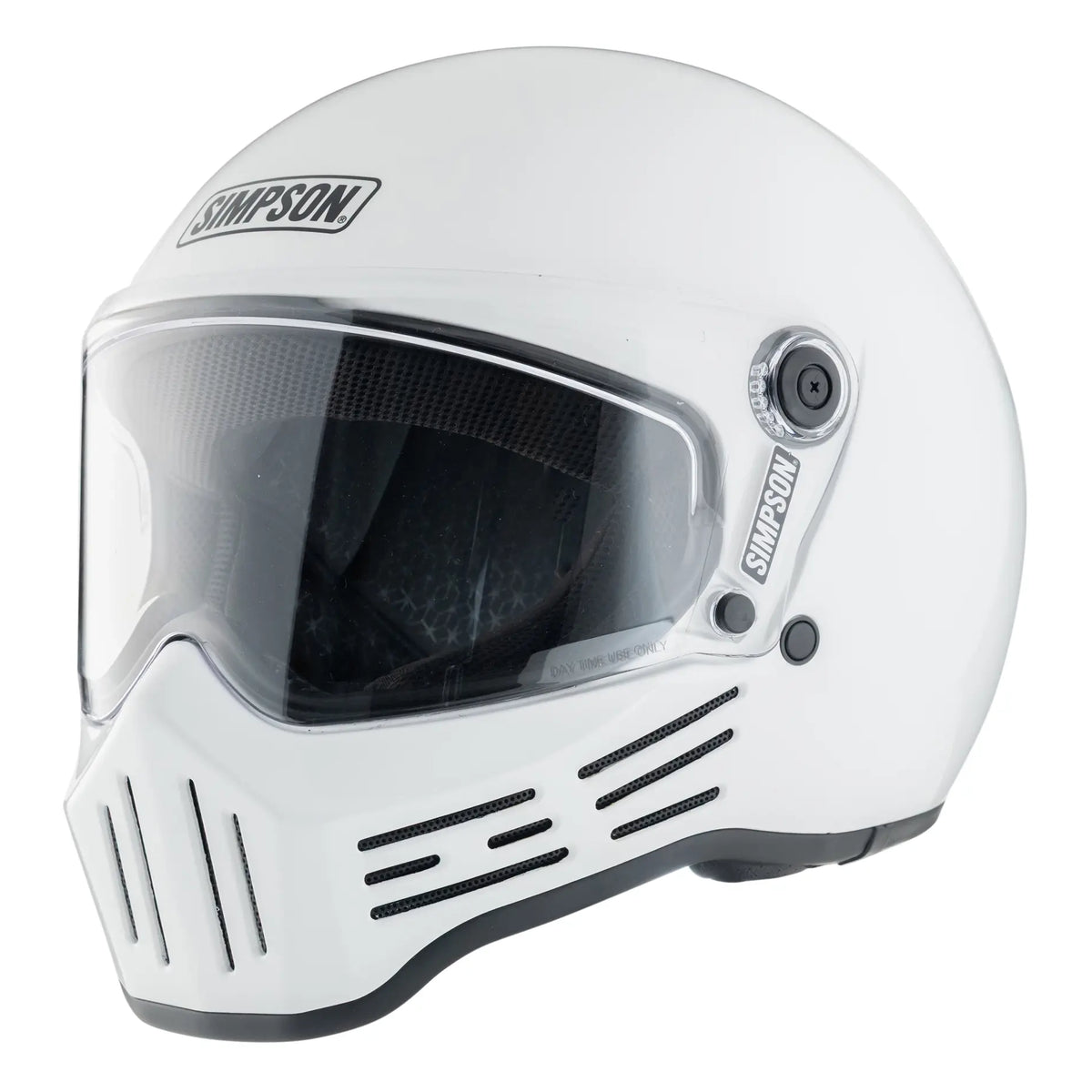 Simpson M62 Solid White front-left three-quarter view