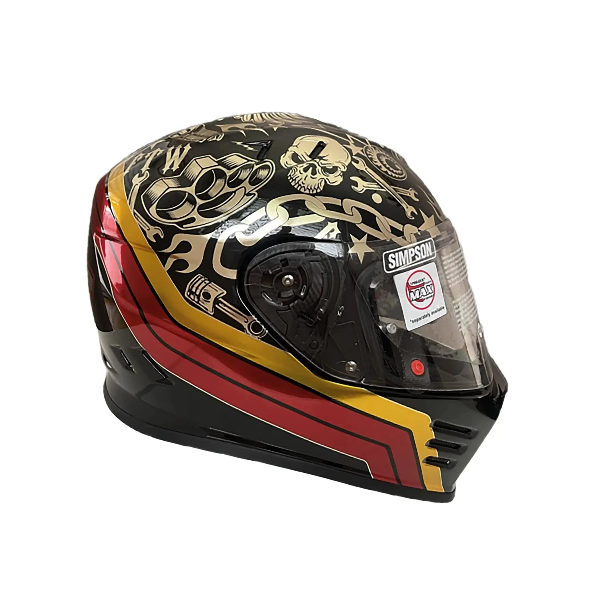 Simpson Venom Tatoo Black / Chrome FREE UK Delivery, FREE 365 Day Returns | Moto Central