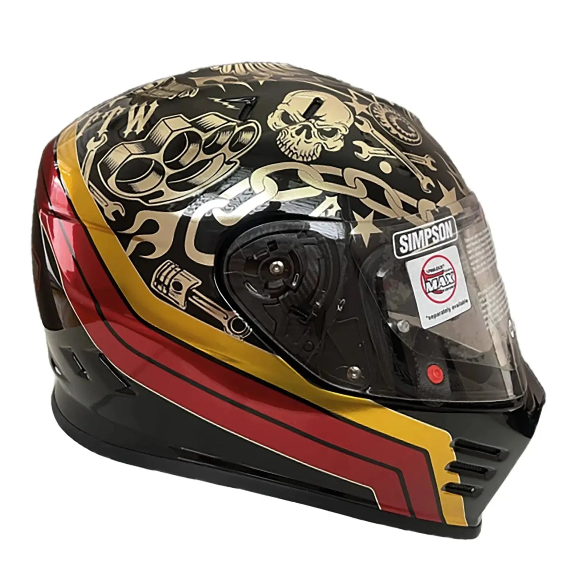 Simpson Venom Tatoo Black / Chrome FREE UK Delivery, FREE 365 Day Returns | Moto Central