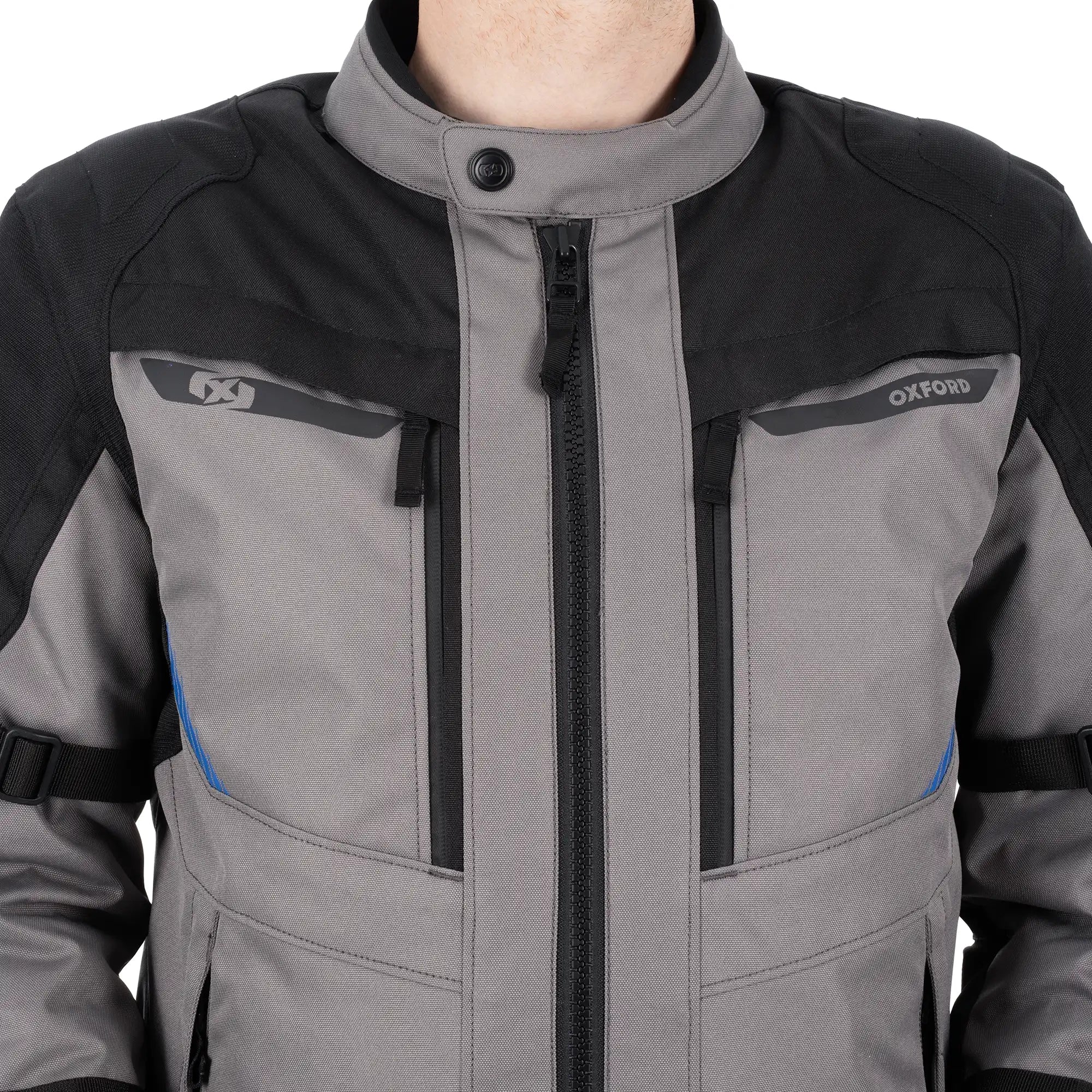 Oxford Toronto 1.0 D2D Textile Jacket Black / Grey / Blue FREE UK Delivery, FREE 365 Day Returns | Moto Central