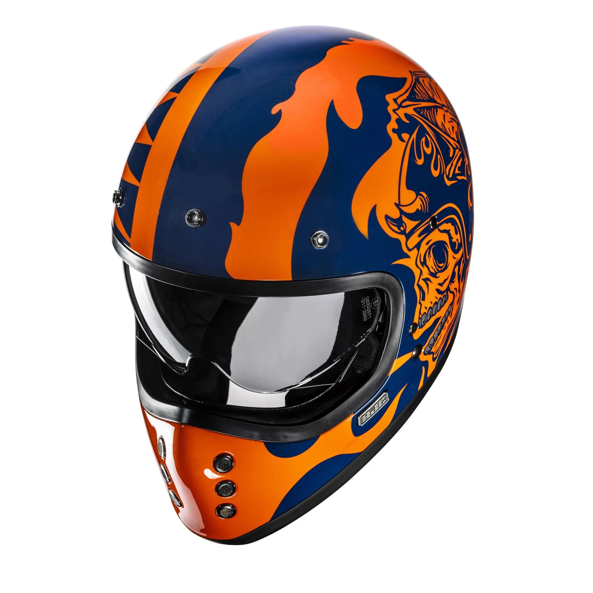 HJC V60 Flame MC27 Blue / Orange - FREE UK Shipping, FREE 365 Day Returns | Moto Central