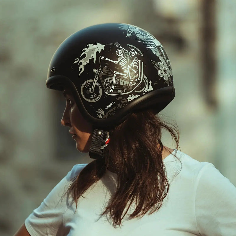 DMD Retro Helmet - Classic Open-Face Style With Modern Everyday Comfort - FREE UK Shipping, FREE 365 Day Returns | Moto Central