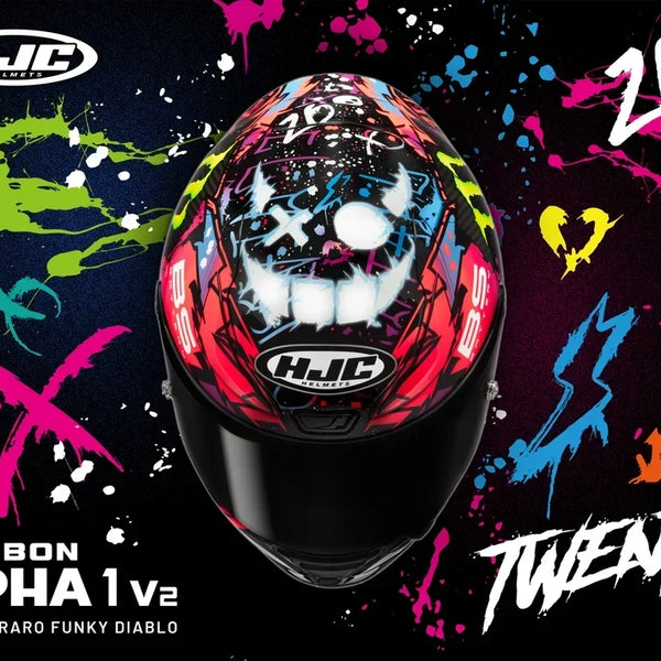 HJC RPHA 1 V2 Carbon Funky Diablo MC8 Pink | Fabio Quartararo Replica