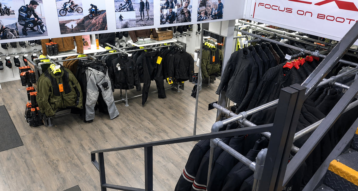 Moto Central motorcycle clothing and helmet showroom for Gloucester riders