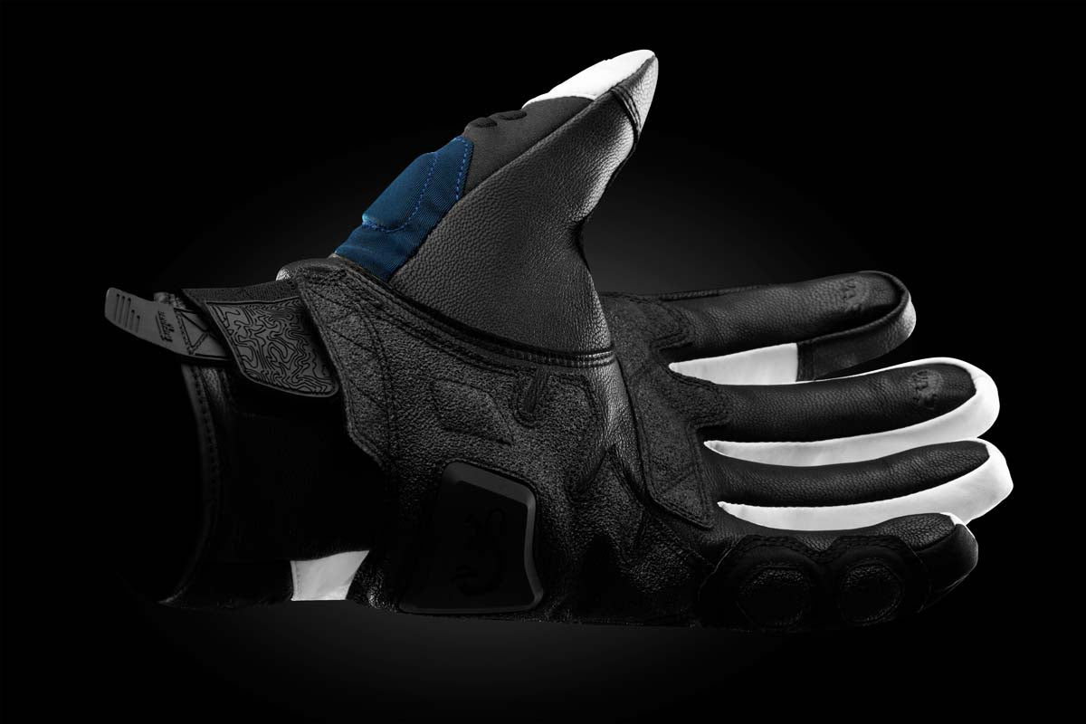 Furygan Balmaz All Season Leather & Textile Gloves Blue / White