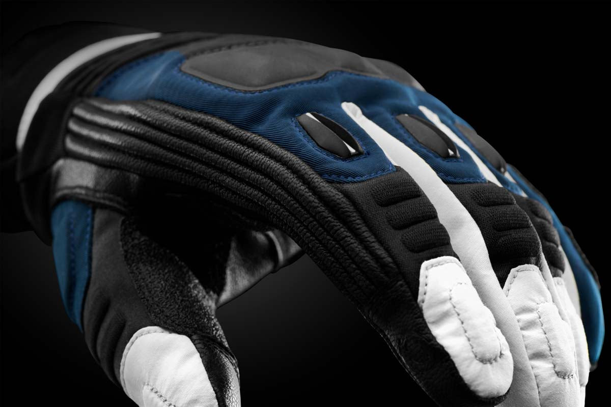 Furygan Balmaz All Season Leather & Textile Gloves Blue / White
