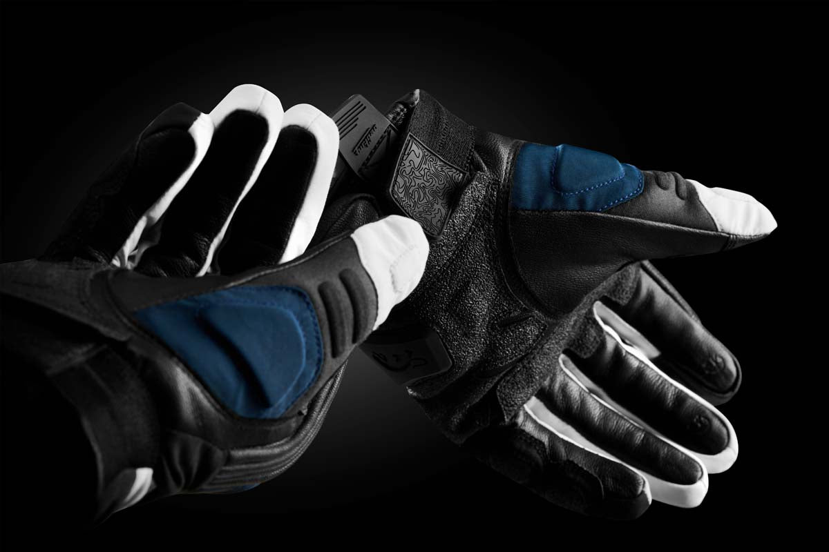 Furygan Balmaz All Season Leather & Textile Gloves Blue / White