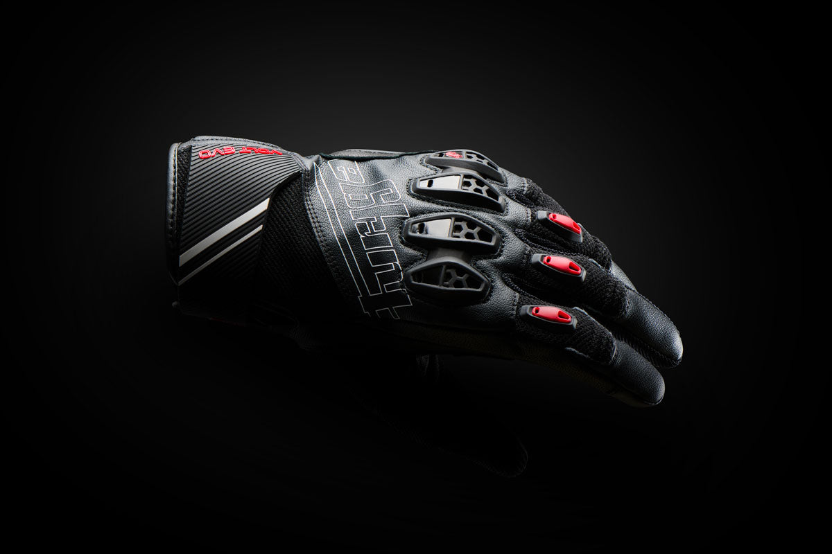 Furygan Volt Evo Leather & Textile Gloves Black / Red