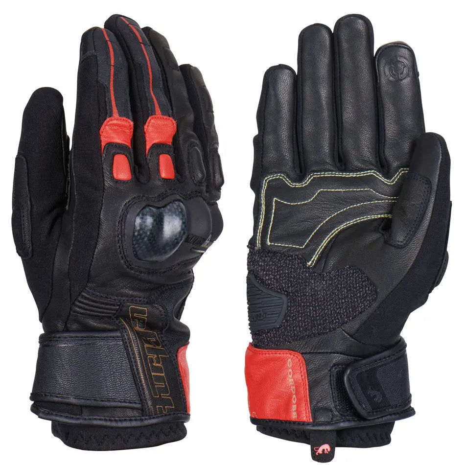 Furygan Cordoba Leather Gloves Black / Red FREE UK Delivery, FREE 365 Day Returns | Moto Central