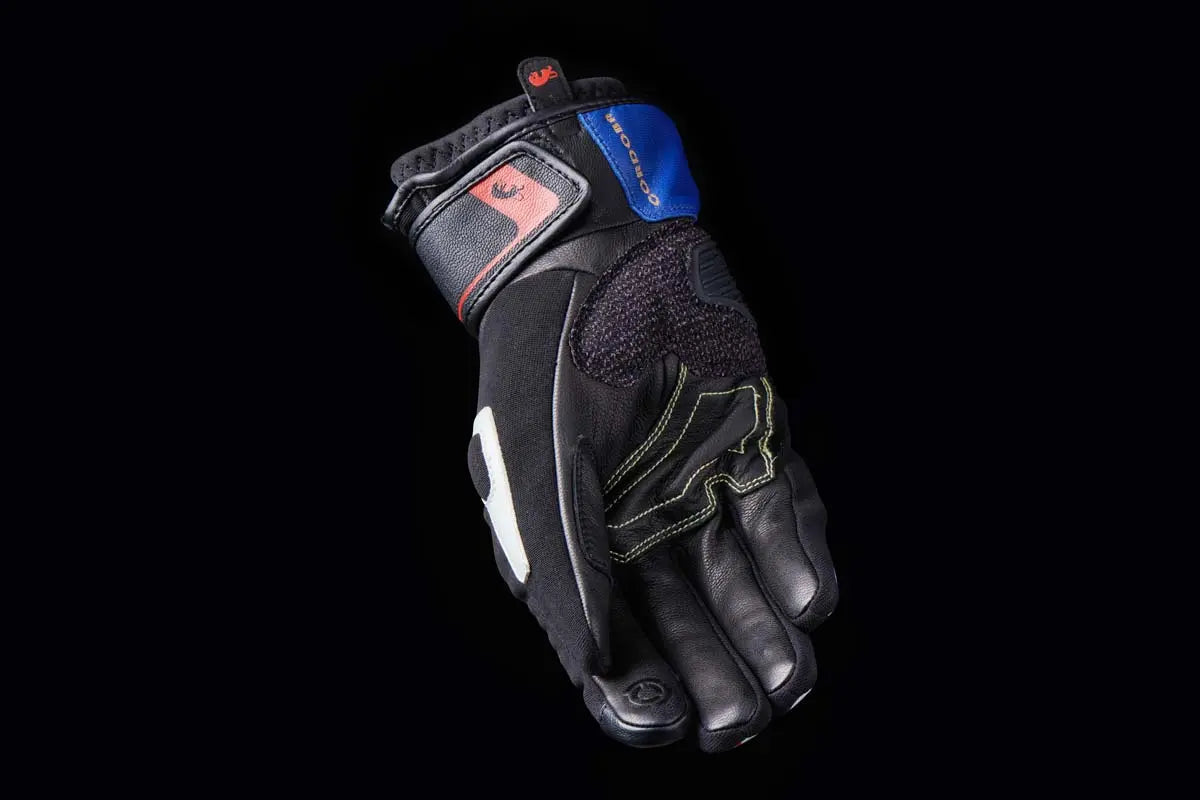 Furygan Cordoba Leather Gloves Blue / Pearl / Red FREE UK Delivery, FREE 365 Day Returns | Moto Central