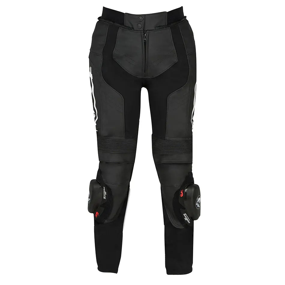 Furygan Bud Ladies Leather Trouser Black / White FREE UK Delivery, FREE 365 Day Returns | Moto Central