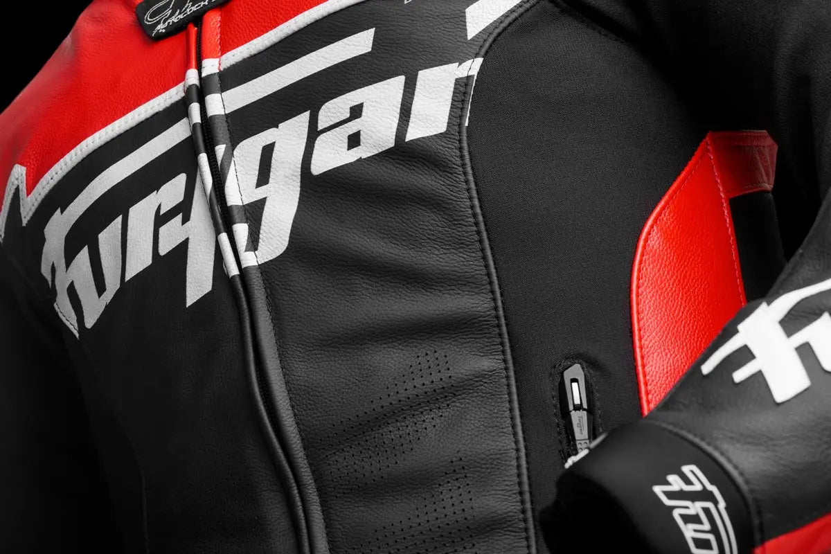 Furygan Sirius Leather Jacket Black / Red / White FREE UK Delivery, FREE 365 Day Returns | Moto Central