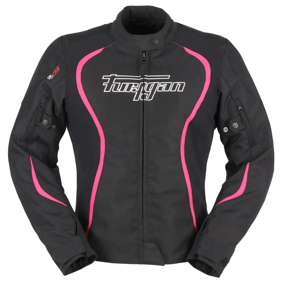 Furygan Odessa Ladies Textile Jacket Black / White / Pink FREE UK Delivery, FREE 365 Day Returns | Moto Central