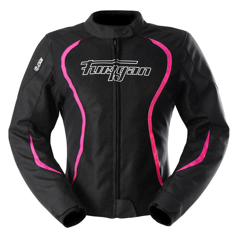 Furygan Odessa Vented 3-In-1 Ladies Textile Jacket Black / White / Pink FREE UK Delivery, FREE 365 Day Returns | Moto Central