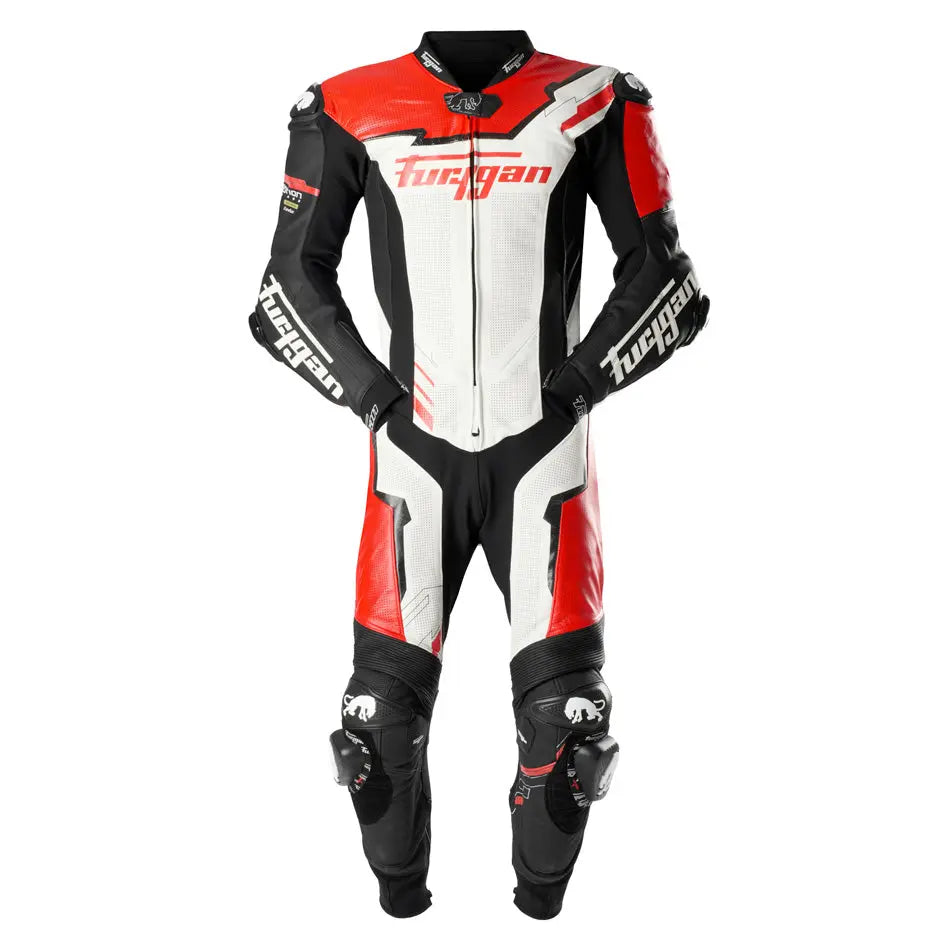 Furygan Eclipse X Kevlar One Piece Leather Suit Black / Red / White FREE UK Delivery, FREE 365 Day Returns | Moto Central