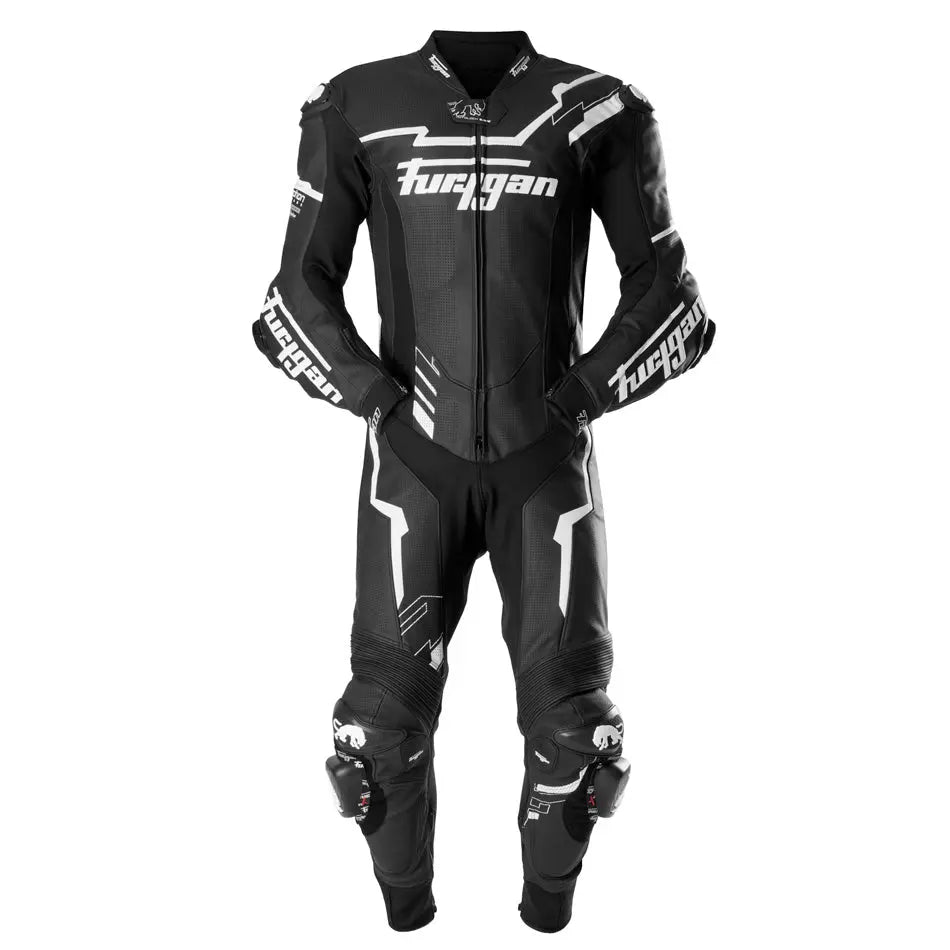 Furygan Eclipse X Kevlar One Piece Leather Suit Black / White FREE UK Delivery, FREE 365 Day Returns | Moto Central