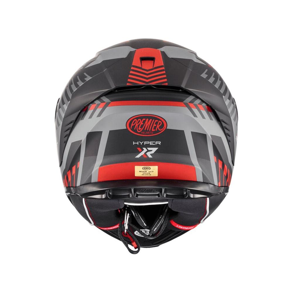 Premier Hyper XR 92 Full Face Helmet Matt Black / Grey / Red - FREE UK Shipping, FREE 365 Day Returns | Moto Central