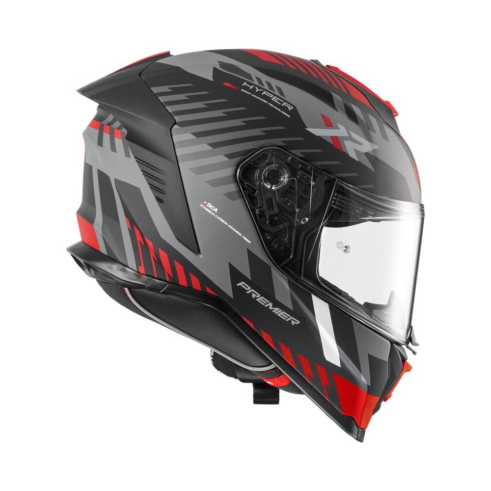 Premier Hyper XR 92 Full Face Helmet Matt Black / Grey / Red - FREE UK Shipping, FREE 365 Day Returns | Moto Central