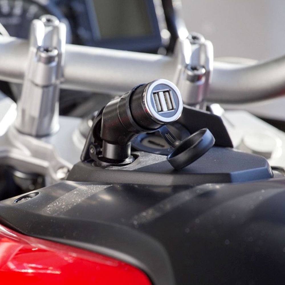 Interphone 12V 2 USB Moto Adapter DIN Connector  - FREE UK Delivery - Moto Central