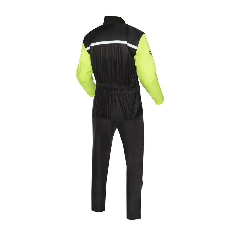 Rebelhorn Rain Two-Piece Waterproof Over Suit Black / Fluo Yellow FREE UK Delivery, FREE 365 Day Returns | Moto Central
