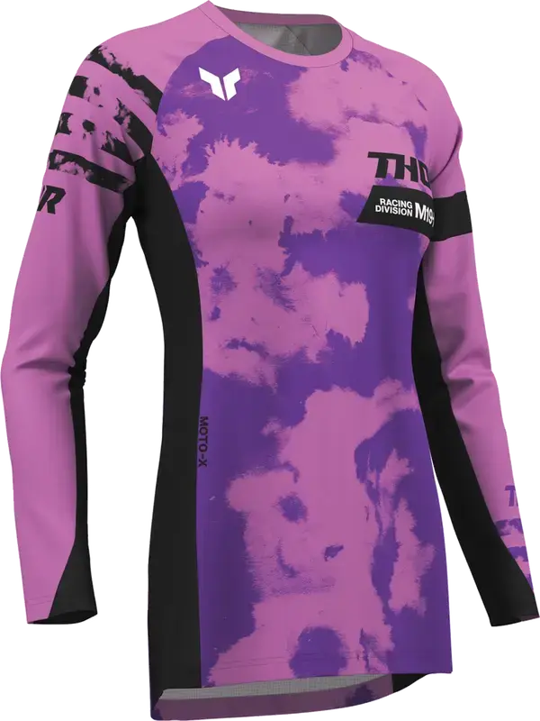 Thor Launchmode Bleach Ladies Jersey Black / Purple / White - FREE UK Shipping, FREE 365 Day Returns | Moto Central