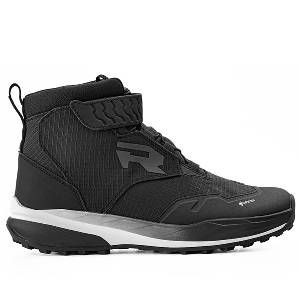 Richa Crossroads Gore-Tex Shoes Black, left-side profile product view on white background