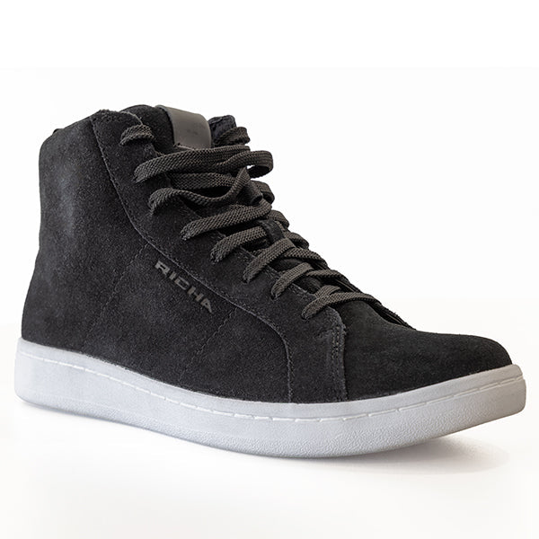 Richa Lewis Waterproof Sneakers Black, single sneaker with black laces