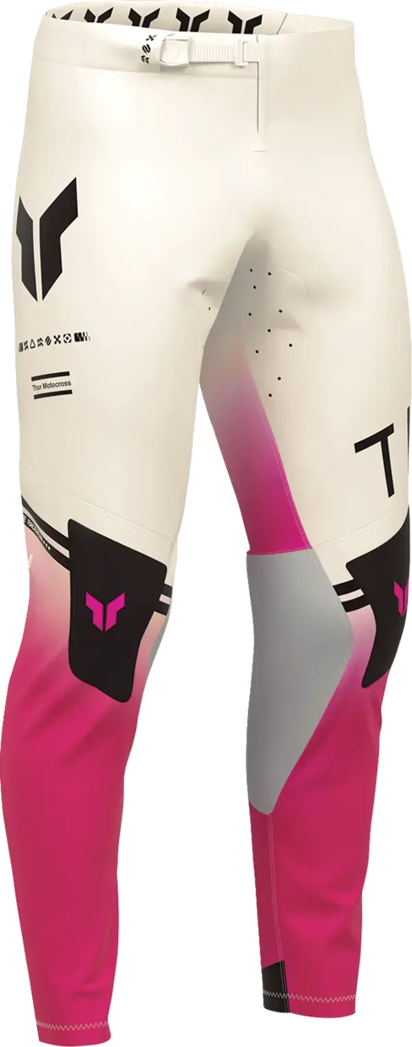 Thor Sportmode Geo MX Textile Trouser Vintage White / Pink - FREE UK Shipping, FREE 365 Day Returns | Moto Central