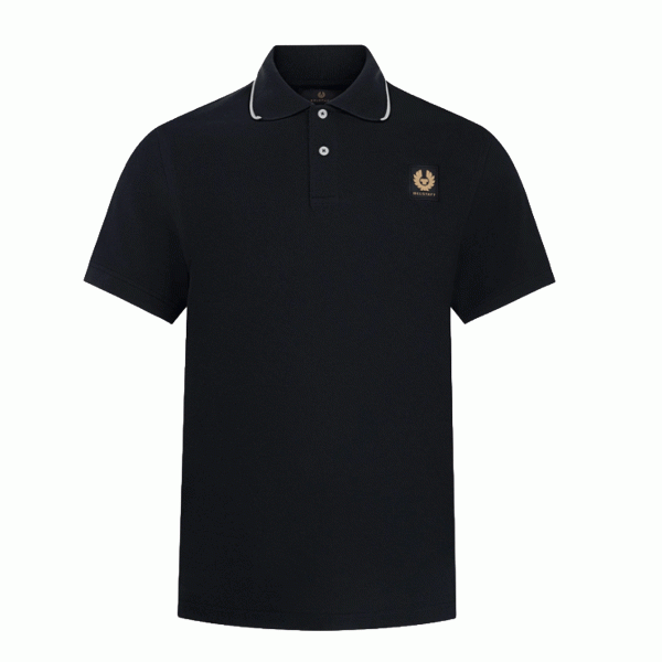 Belstaff Tipped Polo T-Shirt Black FREE UK Delivery, FREE 365 Day Returns | Moto Central
