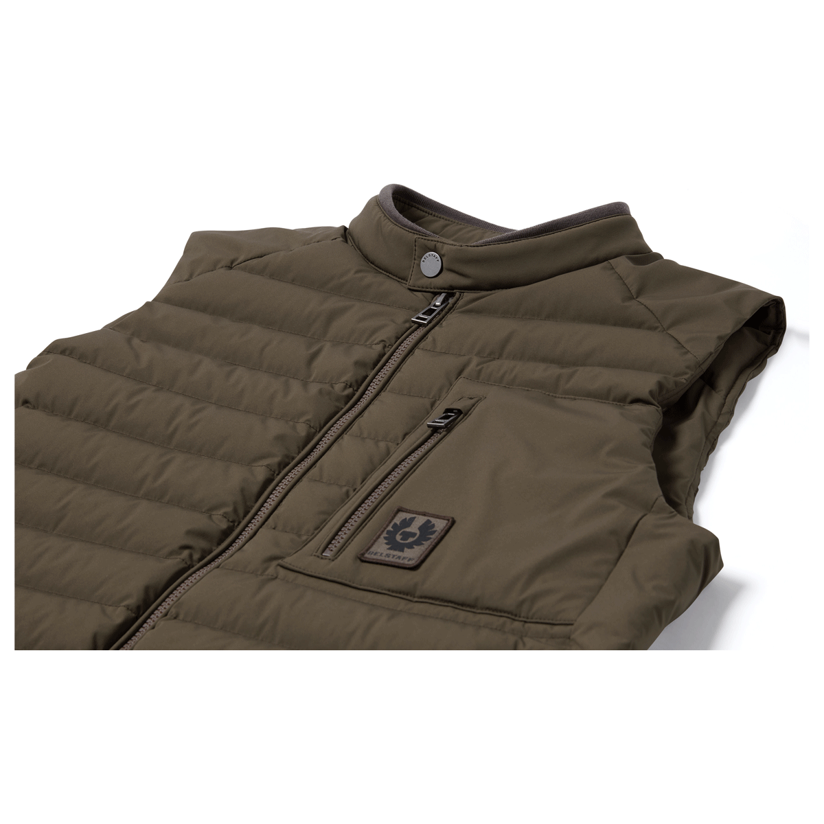 Belstaff Chassis Gilet Army Olive FREE UK Delivery, FREE 365 Day Returns | Moto Central