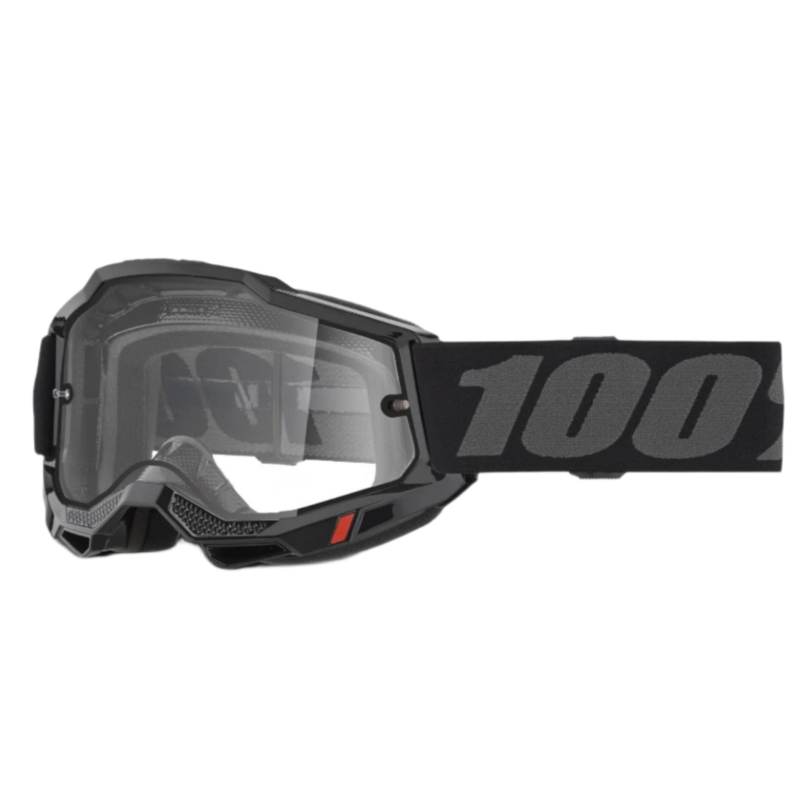 100% Accuri 2 Enduro Moto Goggles Black / Clear Lens - FREE UK Shipping, FREE 365 Day Returns | Moto Central