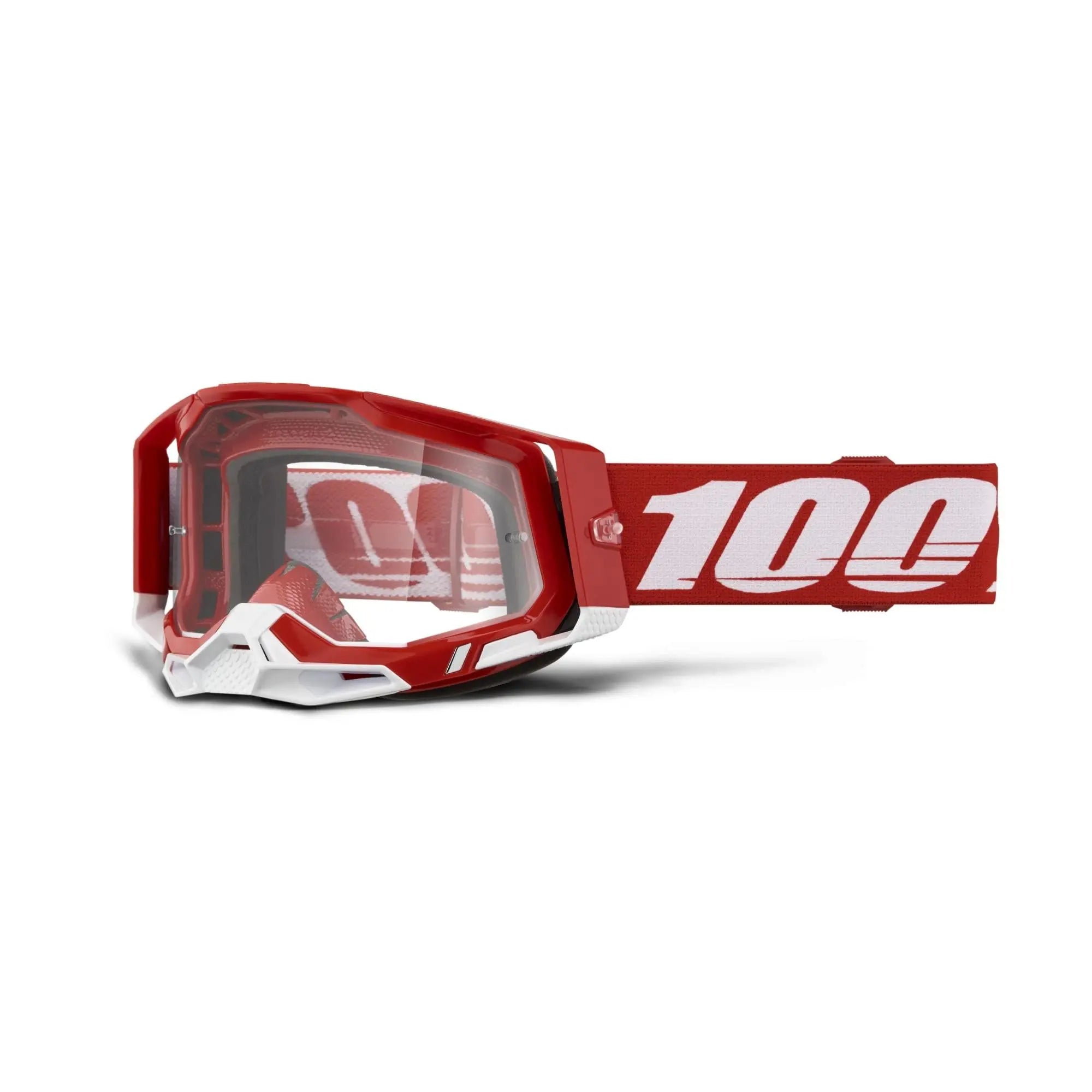 100 racecraft 2 goggles 100% Racecraft 2 Goggles Red/White/Clear Lens FREE Delivery & Returns