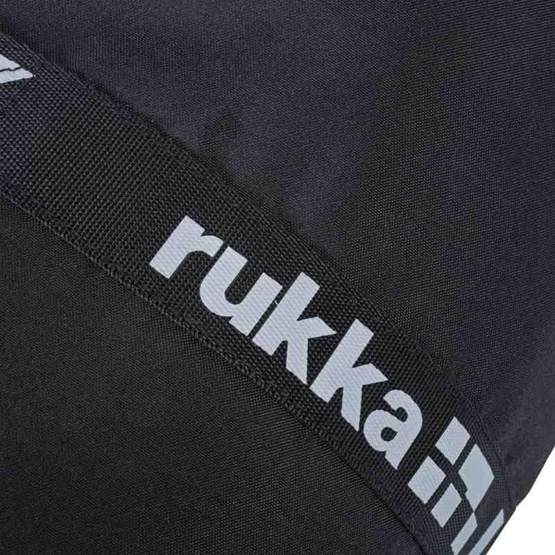 Rukka Barrel Bag Black - 19 Litres - logo and fabric detail