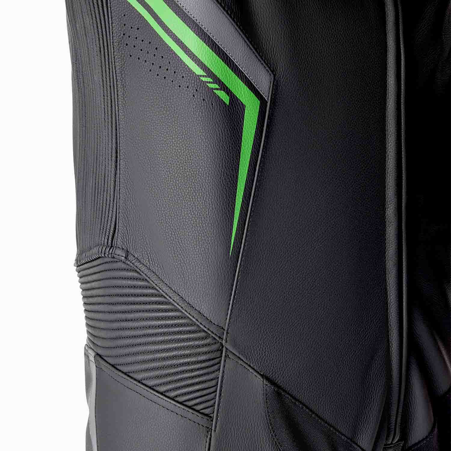 RST S1 D3O One Piece Leather Suit Black / Grey / Fluo Green - FREE UK Shipping, FREE 365 Day Returns | Moto Central