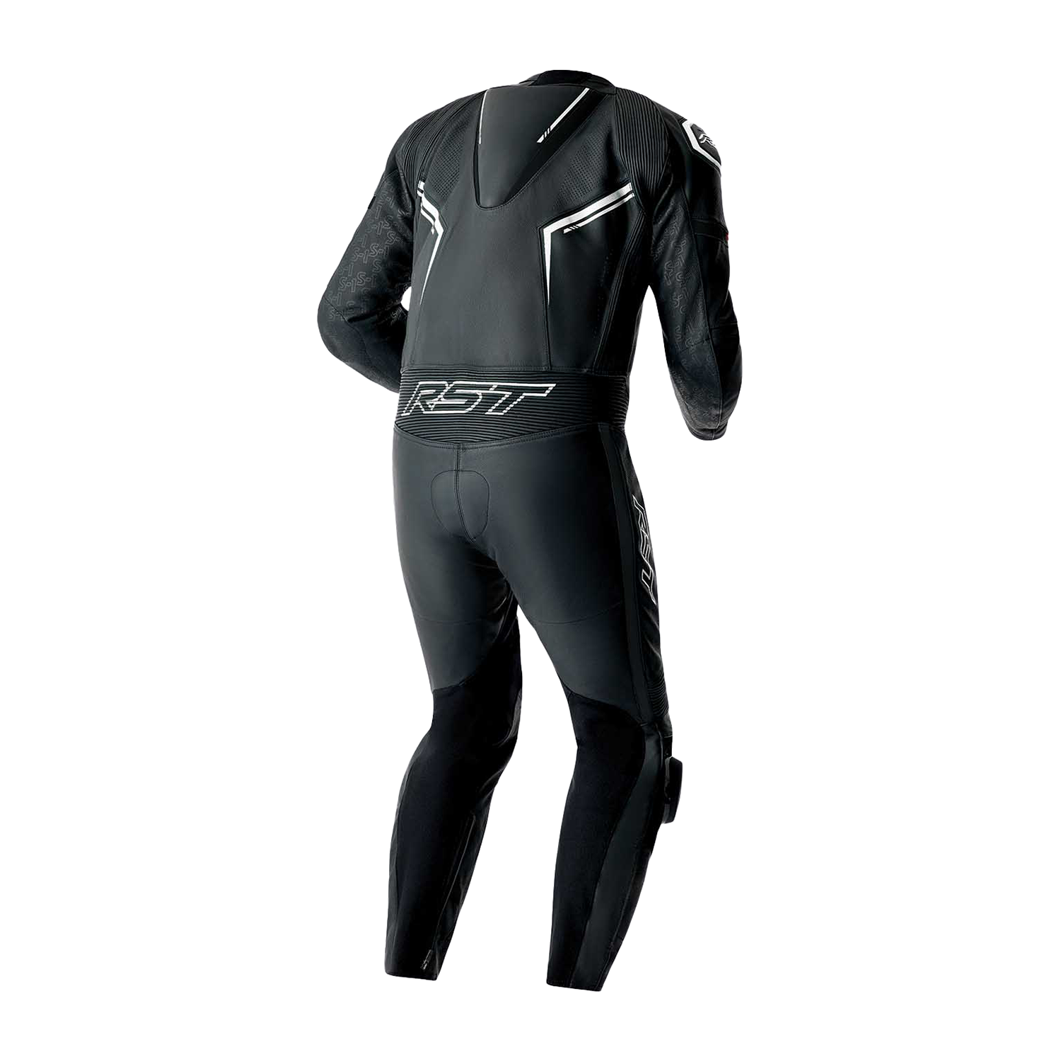 RST S1 D3O One Piece Leather Suit Black / Black / White - FREE UK Shipping, FREE 365 Day Returns | Moto Central