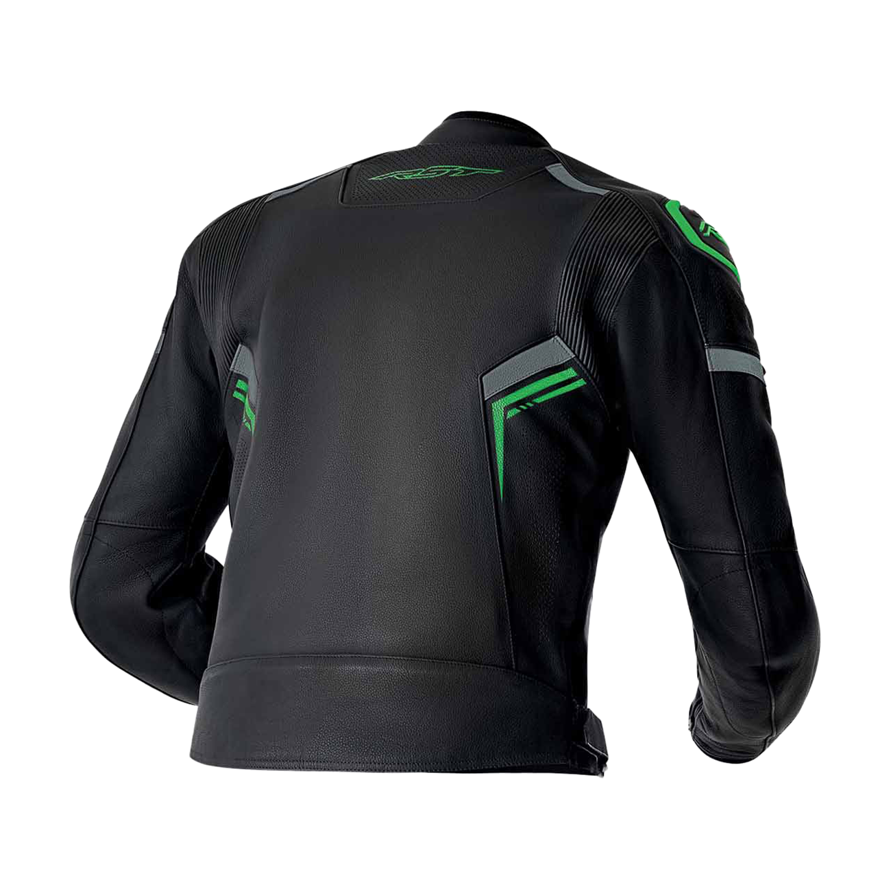 RST S1 D3O Leather Jacket Black / Grey / Fluo Green - FREE UK Shipping, FREE 365 Day Returns | Moto Central