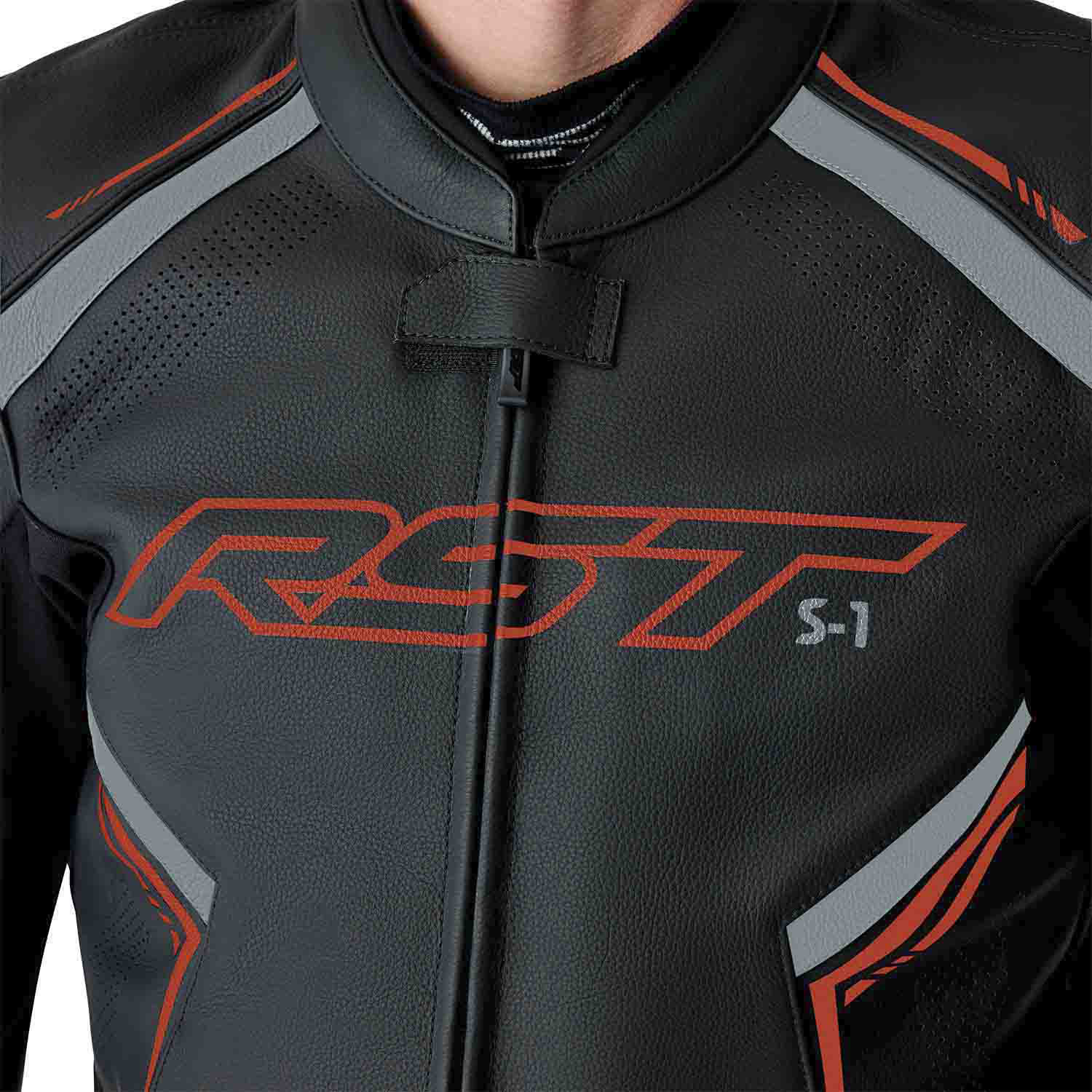 RST S1 D3O Leather Jacket Black / Grey / Red - FREE UK Shipping, FREE 365 Day Returns | Moto Central