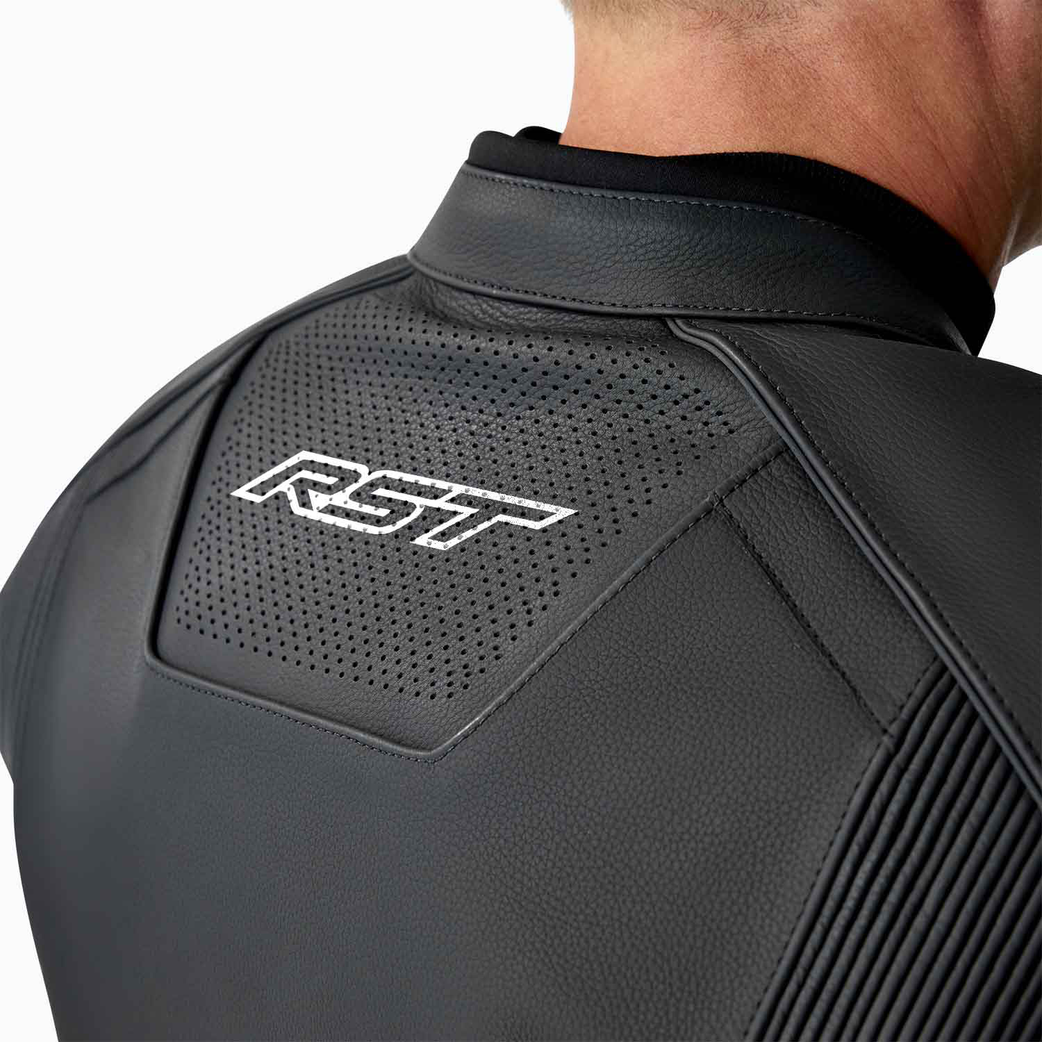 RST S1 D3O Leather Jacket Black / Black / White - FREE UK Shipping, FREE 365 Day Returns | Moto Central