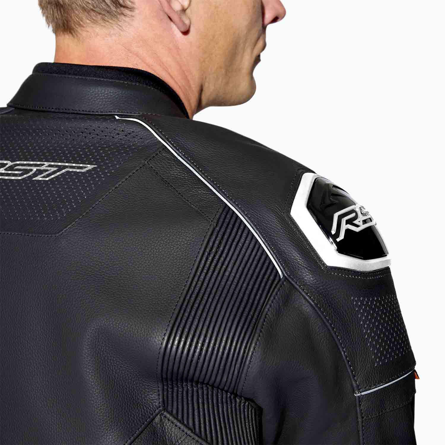 RST S1 D3O Leather Jacket Black / Black / White - FREE UK Shipping, FREE 365 Day Returns | Moto Central