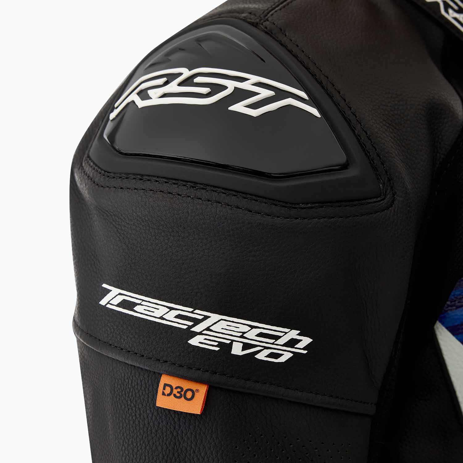 RST Tractech Evo D3O Leather Jacket Black / Blue - FREE UK Shipping, FREE 365 Day Returns | Moto Central