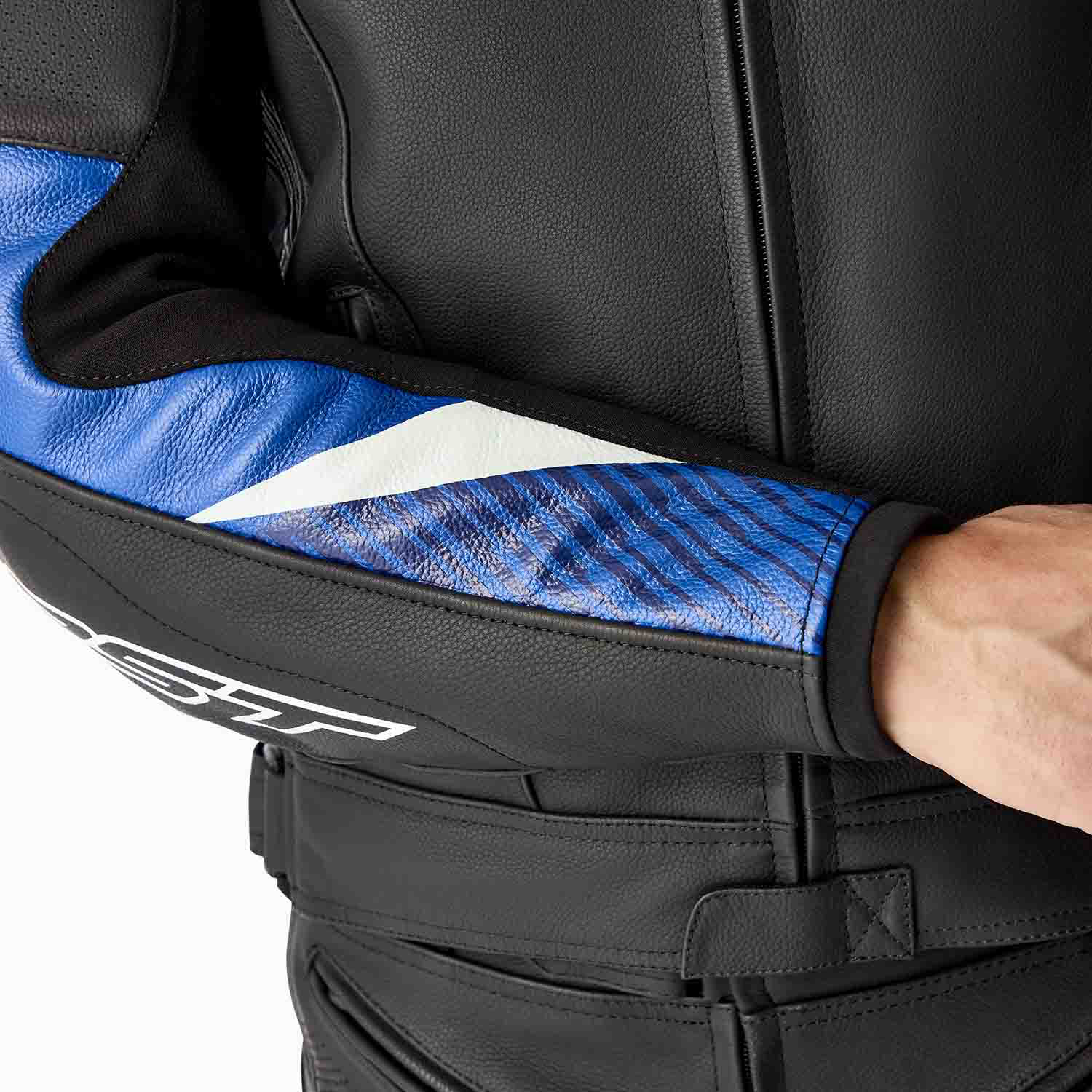 RST Tractech Evo D3O Leather Jacket Black / Blue - FREE UK Shipping, FREE 365 Day Returns | Moto Central