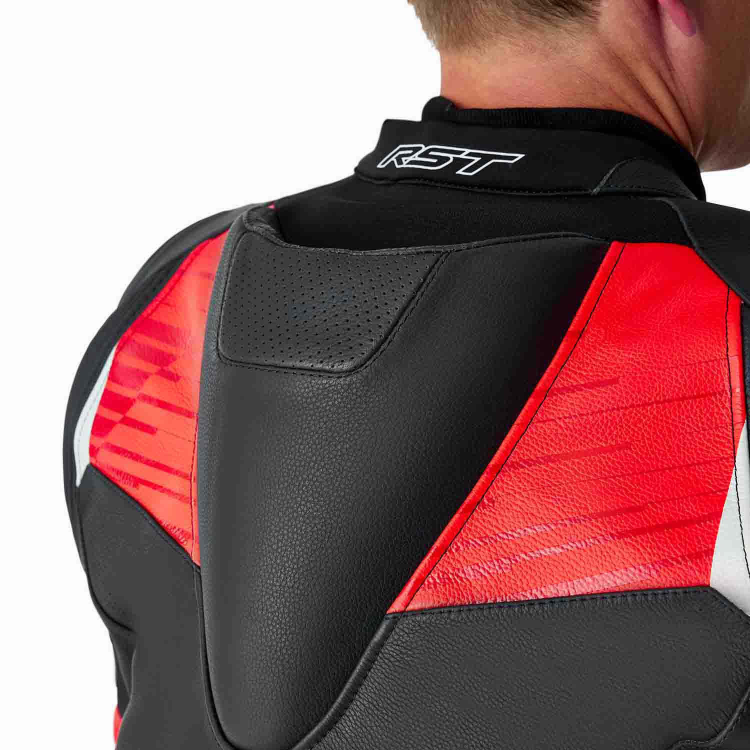 RST Tractech Evo D3O Leather Jacket Black / Fluo Red - FREE UK Shipping, FREE 365 Day Returns | Moto Central