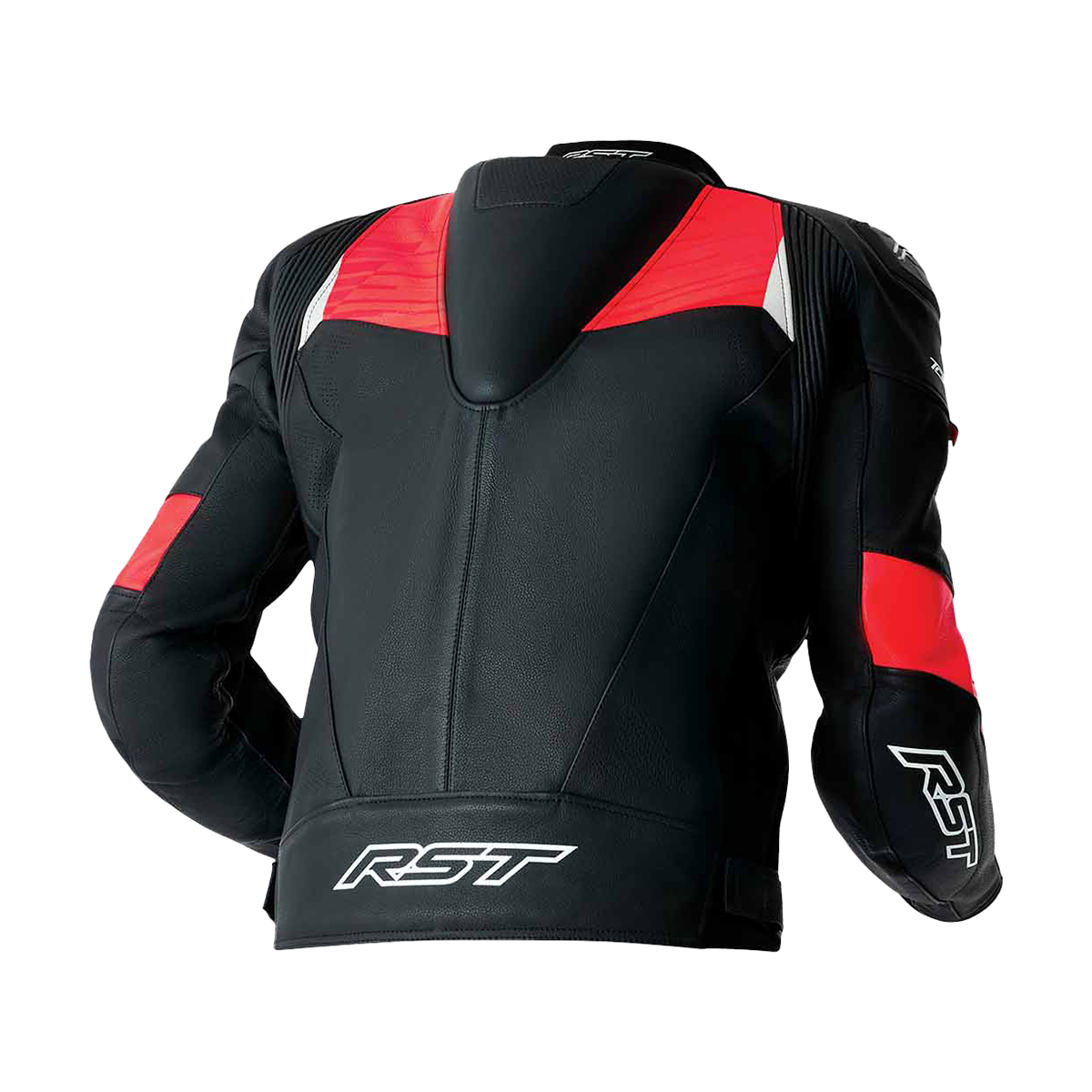 RST Tractech Evo D3O Leather Jacket Black / Fluo Red - FREE UK Shipping, FREE 365 Day Returns | Moto Central