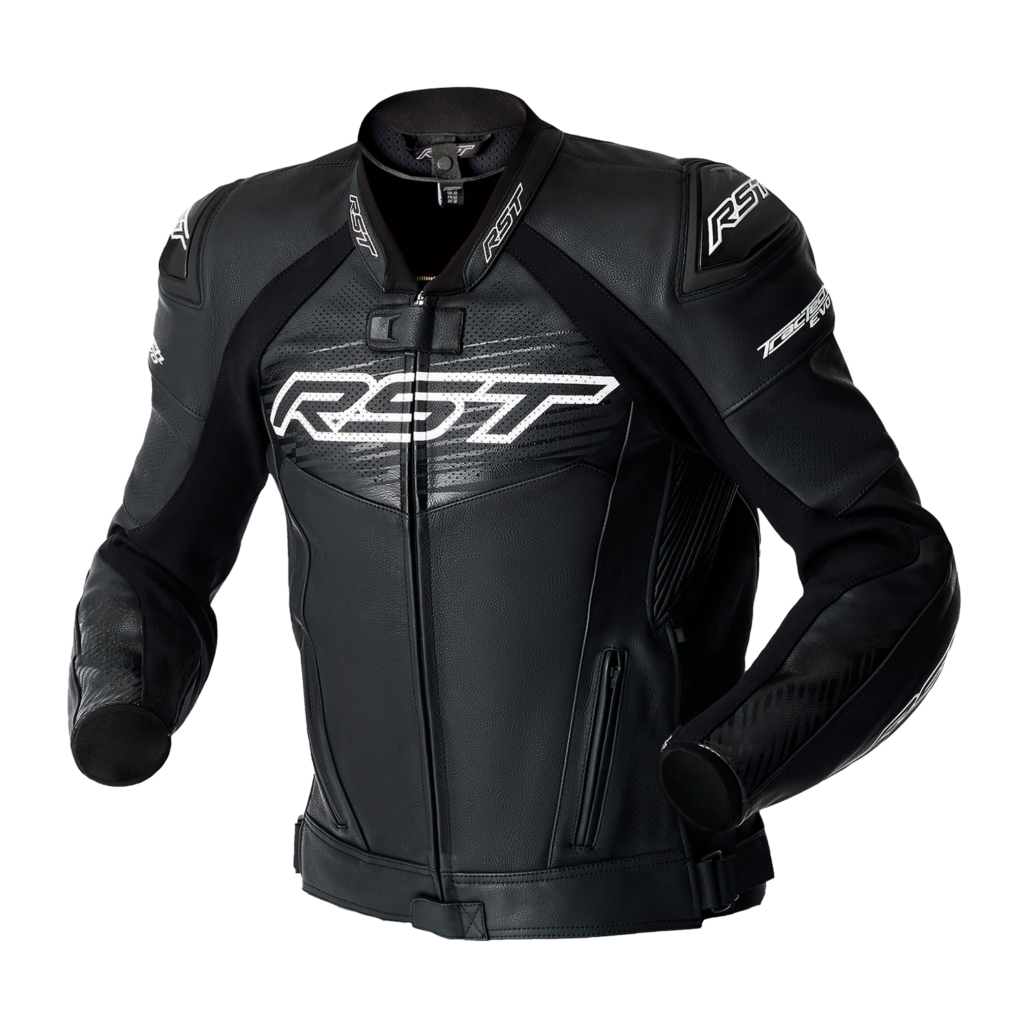 RST Tractech Evo D3O Leather Jacket Black / White - FREE UK Shipping, FREE 365 Day Returns | Moto Central