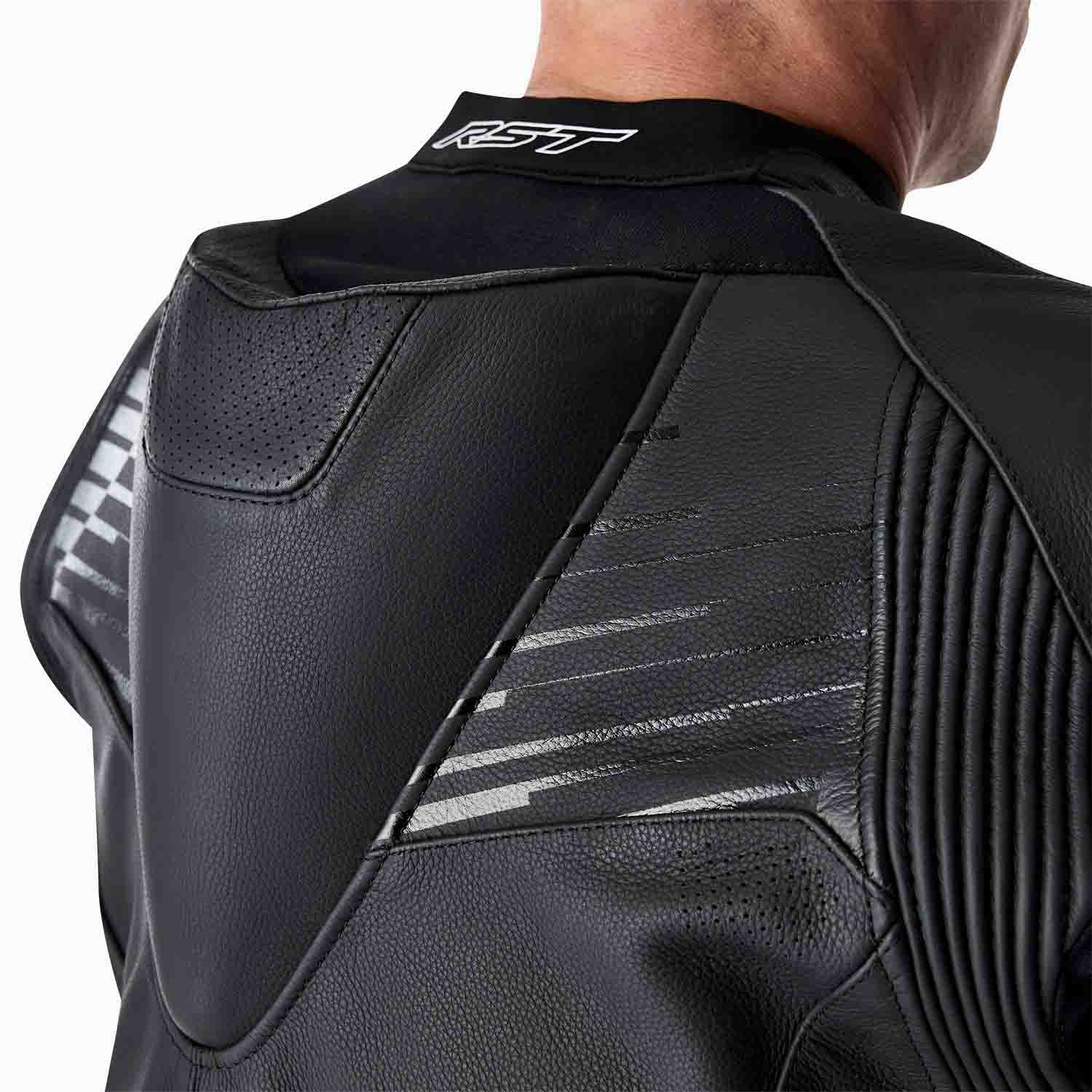 RST Tractech Evo D3O Leather Jacket Black / White - FREE UK Shipping, FREE 365 Day Returns | Moto Central